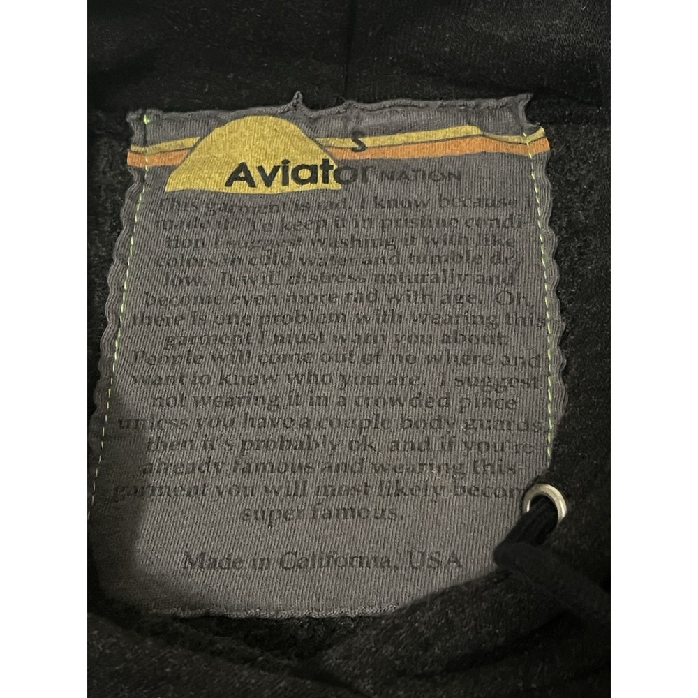 Aviator Nation Unisex Adult Checkered Relaxed Hoodie Pullover Hoodie Small Black - Picture 2 of 8